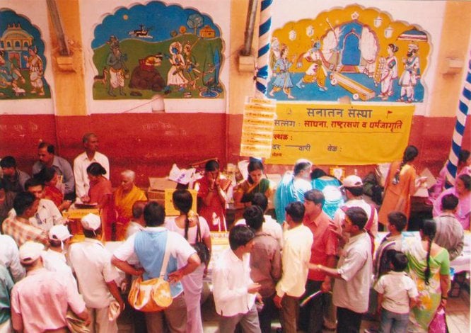 Spreading spirituality by setting up bookstalls of Sanatan's Holy texts at various places