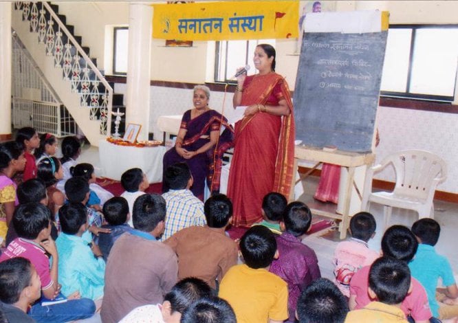 Inculcating sanskars in children by organizing Balsanskar varg (sessions) so that our future generation becomes capable to build a strong Nation