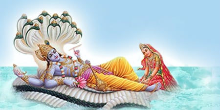 Shrivishnu relaxing on the body of Sheshnag