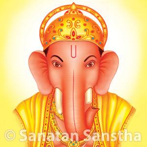 Shri Ganapati med venstre sidet trunk