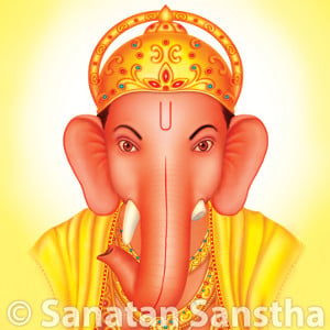 Shri Ganapati with right-sided trunk