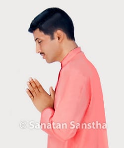 Hands joined in Namaskar-mudra